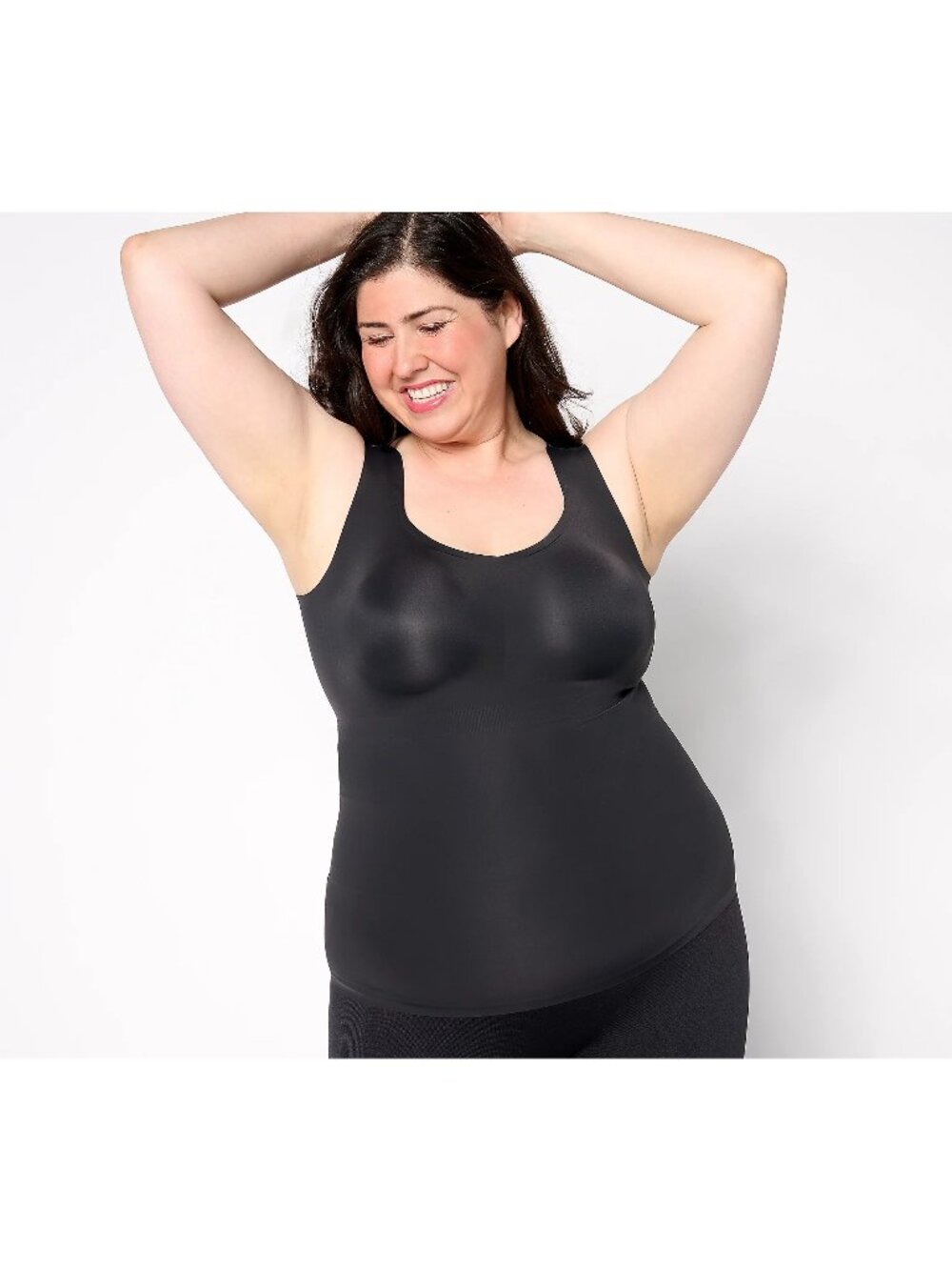 Evelyn & Bobbie Seamless Smoothing Bra Cami Black XL A587082 NWT